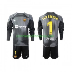 FC Barcelona Dres Ter Stegen 1 Brankářské Venkovní Fotbalové Dresy pro Děti 2022-2023 Dlouhý rukáv