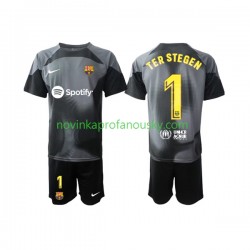 FC Barcelona Dres Ter Stegen 1 Brankářské Venkovní Fotbalové Dresy pro Děti 2022-2023 Krátký rukáv
