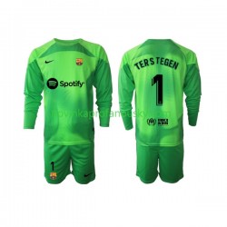 FC Barcelona Dres Ter Stegen 1 Brankářské Domácí Fotbalové Dresy pro Děti 2022-2023 Dlouhý rukáv