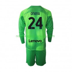 Inter Milán Dres Andre Onana 24 Brankářské Alternativní Fotbalové Dresy pro Děti 2022-2023 Dlouhý rukáv