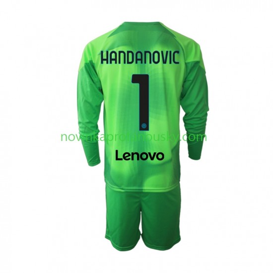 Inter Milán Dres Samir Handanovic 1 Brankářské Alternativní Fotbalové Dresy pro Děti 2022-2023 Dlouhý rukáv