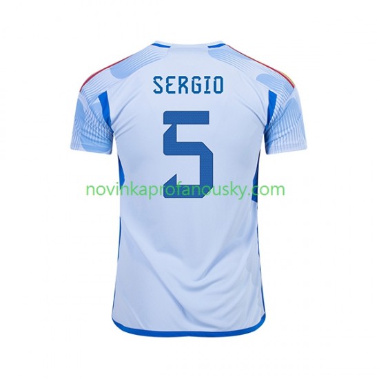 Španělsko Dres SERGIO BUSQUETS 5 Venkovní Fotbalové Dresy pro Muže MS ve fotbale 2022 Krátký rukáv