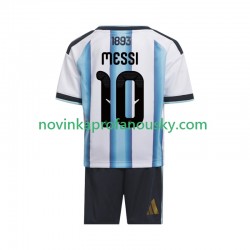 Argentina Dres Lionel Messi 10 Domácí Fotbalové Dresy pro Děti MS ve fotbale 2026 Krátký rukáv
