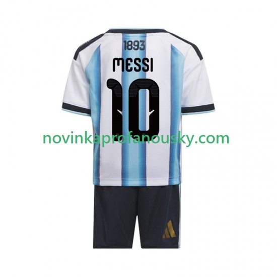 Argentina Dres Lionel Messi 10 Domácí Fotbalové Dresy pro Děti MS ve fotbale 2026 Krátký rukáv