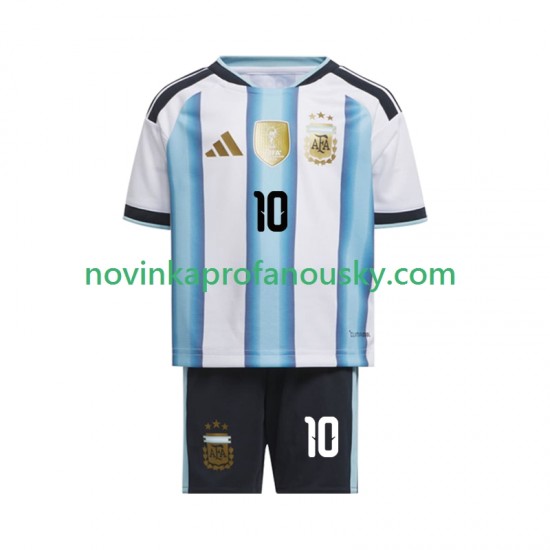Argentina Dres Lionel Messi 10 Domácí Fotbalové Dresy pro Děti MS ve fotbale 2026 Krátký rukáv