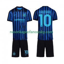 Inter Milán Dres Lautaro Martinez 10 Domácí Fotbalové Dresy pro Děti 2025-2026 Krátký rukáv