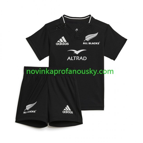 Dres ALL BLACKS Domácí Rugby Dresy pro Děti 2023 Krátký rukáv