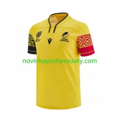 Dres ROUMANIE Domácí Fotbalové Dresy pro Muže Rugby World Cup 2023 Krátký rukáv