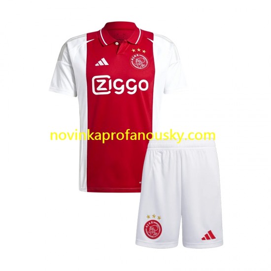 AFC Ajax Dres Domácí Fotbalové Dresy pro Děti 2024-2025 Krátký rukáv