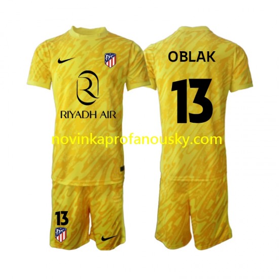 Atlético Madrid Dres Jan Oblak 13 Brankářské Alternativní Fotbalové Dresy pro Děti 2024-2025 Krátký rukáv