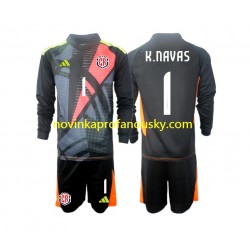 Kostarika Dres Keylor Navas 1 Brankářské Alternativní Fotbalové Dresy pro Děti 2024 Dlouhý rukáv