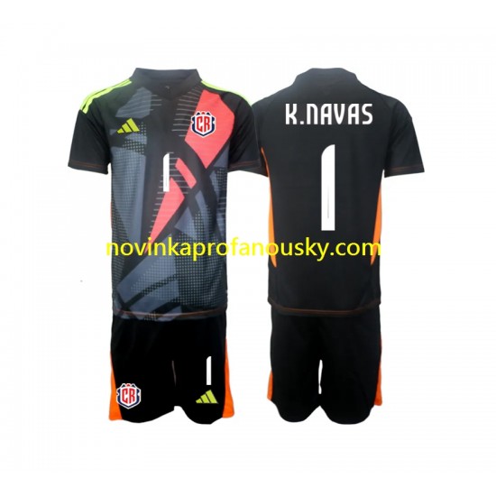 Kostarika Dres Keylor Navas 1 Brankářské Alternativní Fotbalové Dresy pro Děti 2024 Krátký rukáv