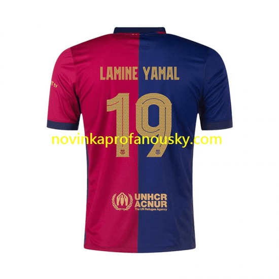 FC Barcelona Dres UCL Font Lamine Yamal 19 Domácí Fotbalové Dresy pro Muže 2024-2025 Krátký rukáv
