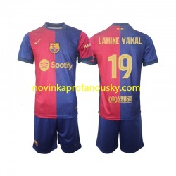 FC Barcelona Dres UCL Font Lamine Yamal 19 Domácí Fotbalové Dresy pro Děti 2024-2025 Krátký rukáv