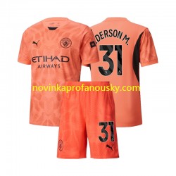 Manchester City Dres Ederson M 31 Brankářské Venkovní Fotbalové Dresy pro Děti 2024-2025 Krátký rukáv