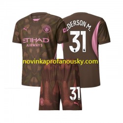Manchester City Dres Ederson M 31 Brankářské Domácí Fotbalové Dresy pro Děti 2024-2025 Krátký rukáv