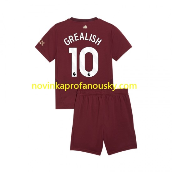 Manchester City Dres Jack Grealish 10 Alternativní Fotbalové Dresy pro Děti 2024-2025 Krátký rukáv