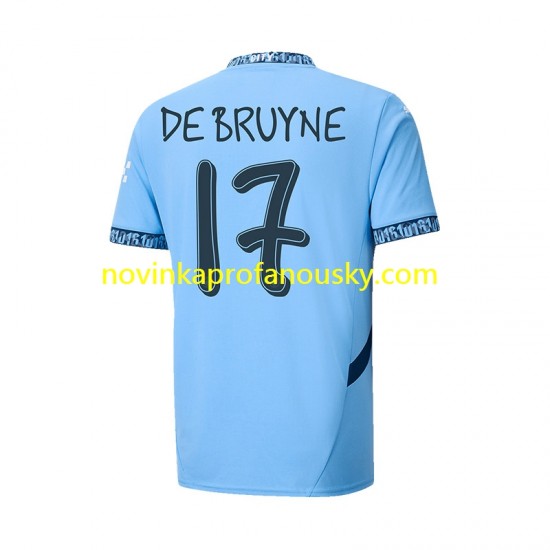 Manchester City Dres UCL Font DE BRUYNE 17 Domácí Fotbalové Dresy pro Muže 2024-2025 Krátký rukáv
