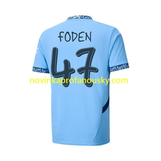 Manchester City Dres UCL Font FODEN 47 Domácí Fotbalové Dresy pro Muže 2024-2025 Krátký rukáv