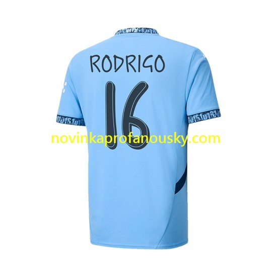Manchester City Dres UCL Font RODRIGO 16 Domácí Fotbalové Dresy pro Muže 2024-2025 Krátký rukáv