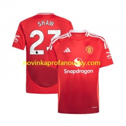 Manchester United Dres Luke Shaw 23 Domácí Fotbalové Dresy pro Muže 2024-2025 Krátký rukáv