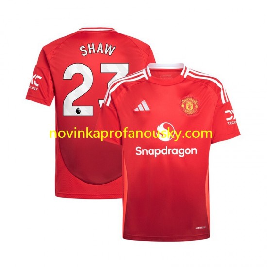 Manchester United Dres Luke Shaw 23 Domácí Fotbalové Dresy pro Muže 2024-2025 Krátký rukáv