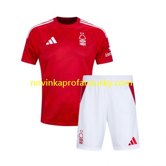 Nottingham Forest Dres Domácí Fotbalové Dresy pro Děti 2024-2025 Krátký rukáv