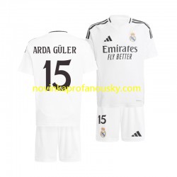 Real Madrid Dres Arda Guler 15 Domácí Fotbalové Dresy pro Děti 2024-2025 Krátký rukáv