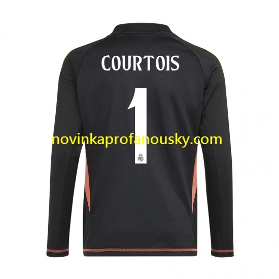 Real Madrid Dres Thibaut Courtois 1 Brankářské Venkovní Fotbalové Dresy pro Muže 2024-2025 Krátký rukáv