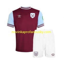 West Ham United Dres Domácí Fotbalové Dresy pro Děti 2024-2025 Krátký rukáv