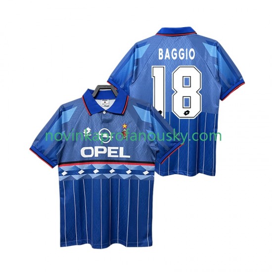 AC Milán Dres BAGGIO 18 1995 1996 Retro Venkovní Fotbalové Dresy pro Muže Krátký rukáv