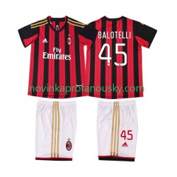 AC Milán Dres BALOTELL 45 2013 2014 Retro Domácí Fotbalové Dresy pro Děti Krátký rukáv