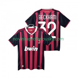 AC Milán Dres BECKHAM 32 2009 Retro Domácí Fotbalové Dresy pro Muže 2010 Krátký rukáv