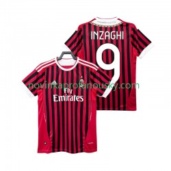 AC Milán Dres INZAGHI 9 2012 Retro Domácí Fotbalové Dresy pro Muže 2011 Krátký rukáv