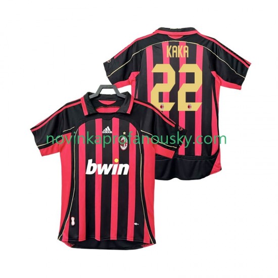 AC Milán Dres KAKA 22 2007 Retro Domácí Fotbalové Dresy pro Muže 2006 Krátký rukáv