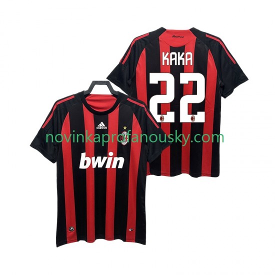 AC Milán Dres KAKA 22 2009 Retro Domácí Fotbalové Dresy pro Muže 2008 Krátký rukáv