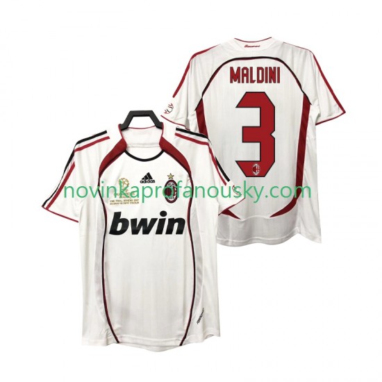 AC Milán Dres MALDINI 3 2007 Retro Venkovní Fotbalové Dresy pro Muže 2006 Krátký rukáv