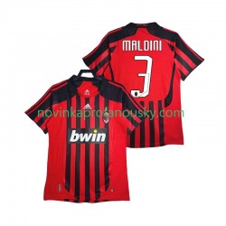 AC Milán Dres MALDINI 3 2007 Retro Domácí Fotbalové Dresy pro Muže 2008 Krátký rukáv