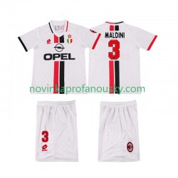 AC Milán Dres MALDINI 3 1996 1997 Retro Venkovní Fotbalové Dresy pro Děti Krátký rukáv