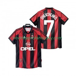 AC Milán Dres SHEVCHENKO 7 Retro Domácí Fotbalové Dresy pro Muže 1998 1999 Krátký rukáv