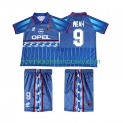 AC Milán Dres WEAH 9 1995 1996 Retro Venkovní Fotbalové Dresy pro Děti Krátký rukáv