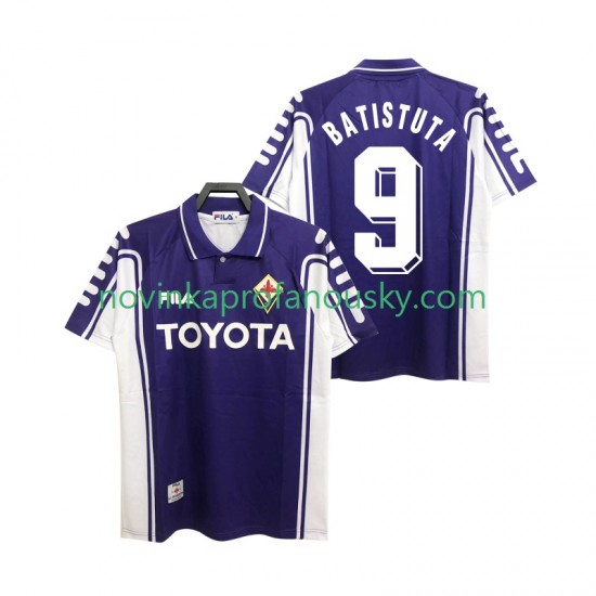 ACF Fiorentina Dres BASTUTA 9 2000 Retro Domácí Fotbalové Dresy pro Muže 1999 Krátký rukáv