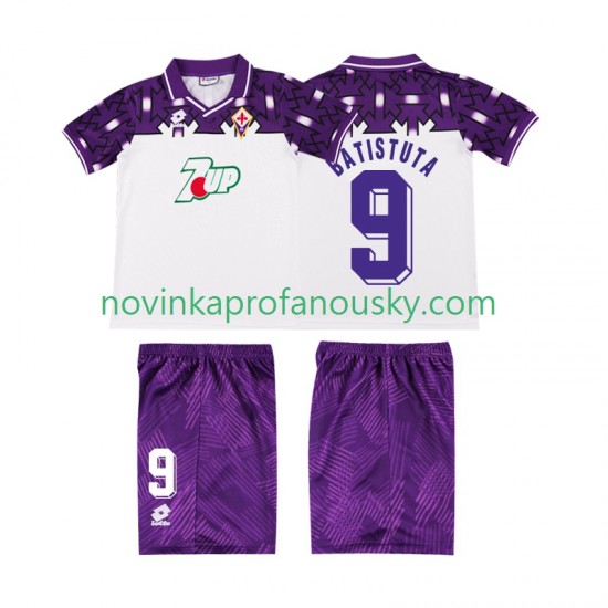 ACF Fiorentina Dres BATISTUTA 9 1992 1993 Retro Venkovní Fotbalové Dresy pro Děti Krátký rukáv