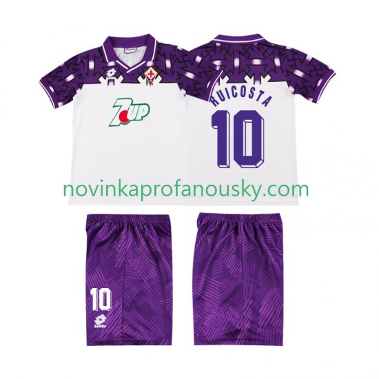 ACF Fiorentina Dres RUI COSTA 10 1992 1993 Retro Venkovní Fotbalové Dresy pro Děti Krátký rukáv