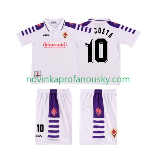 ACF Fiorentina Dres RUI COSTA 10 Retro Venkovní Fotbalové Dresy pro Děti 1998 1999 Krátký rukáv