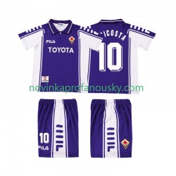 ACF Fiorentina Dres RUI COSTA 10 2000 Retro Domácí Fotbalové Dresy pro Děti 1999 Krátký rukáv