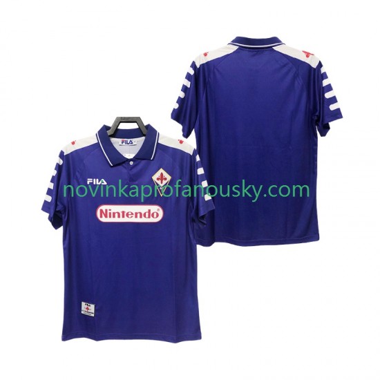 ACF Fiorentina Dres Retro Domácí Fotbalové Dresy pro Muže 1998 1999 Krátký rukáv