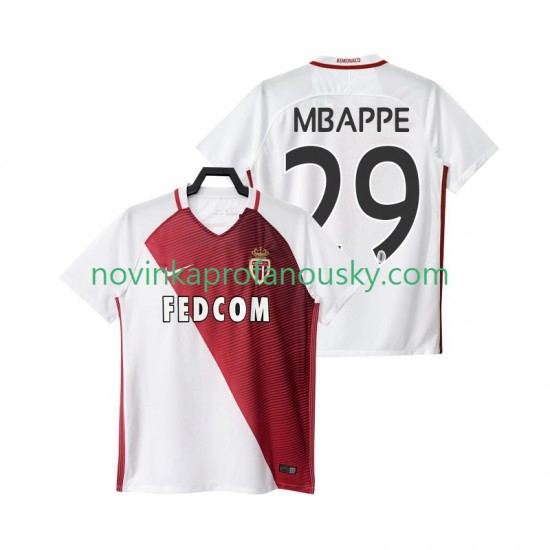 AS Monaco Dres Mbappé 29 2016 2017 Domácí Fotbalové Dresy pro Muže Krátký rukáv