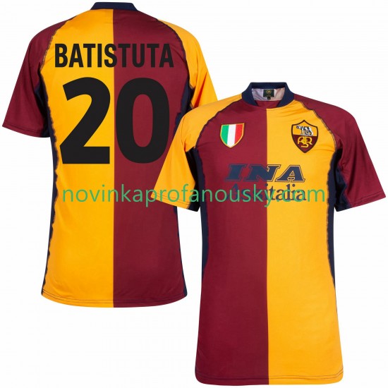 AS Řím Dres Batistuta 20 2000 2001 Retro Domácí Fotbalové Dresy pro Muže Krátký rukáv