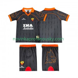 AS Řím Dres 2000 Retro Venkovní Fotbalové Dresy pro Děti 1999 Krátký rukáv